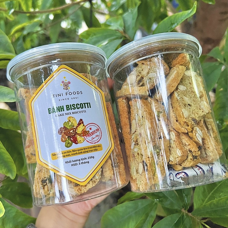 Bánh Biscotti 3 Vị (Vani - Matcha - Socola) Loại 1 - Hàng Chuẩn VSATTP (Lon 250g)