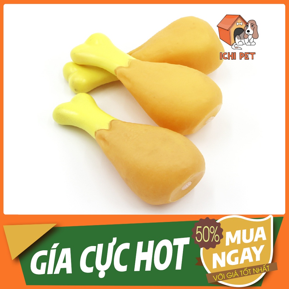 đồ chơi đùi gà cho chó màu sắc thu hút, giúp thú cưng hăng say chơi với quả bóng, tạo sự vận động khỏe mạnh nhanh nhẹn