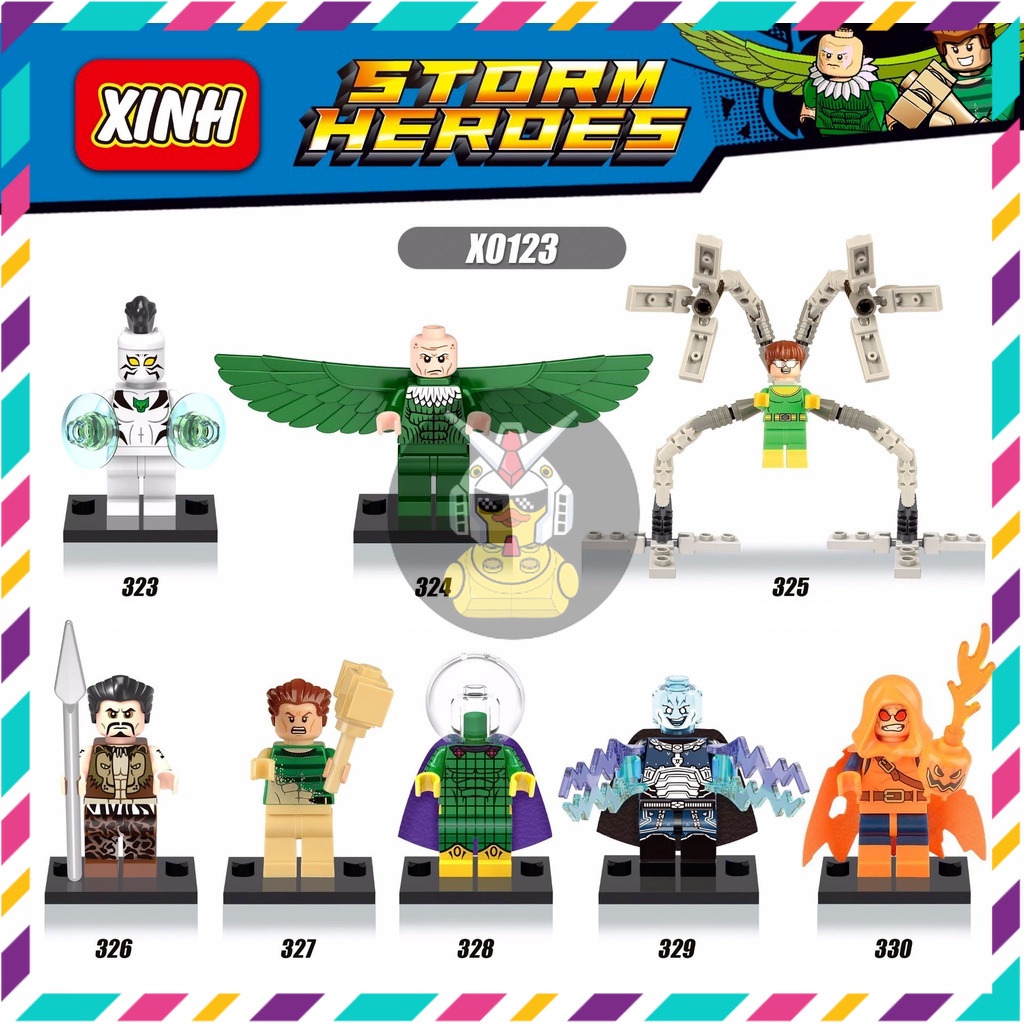 X0123  Mô Hình Siêu Anh Hùng Vulture Sandman Electro Dr Octopus White Tiger