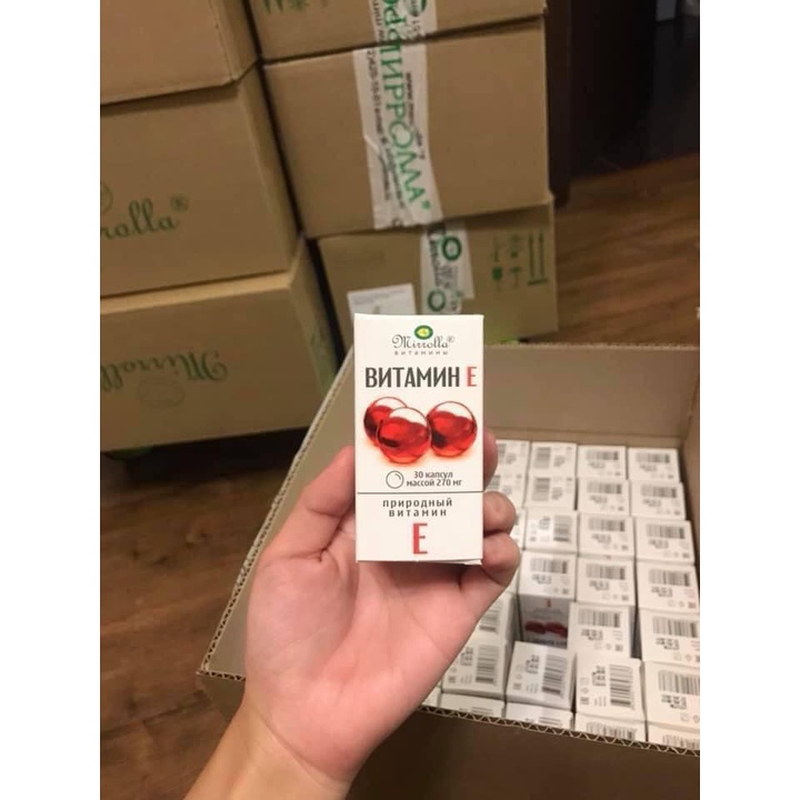 Vitamin E đỏ Nga Mirrolla 270mg (Hộp 30 viên)