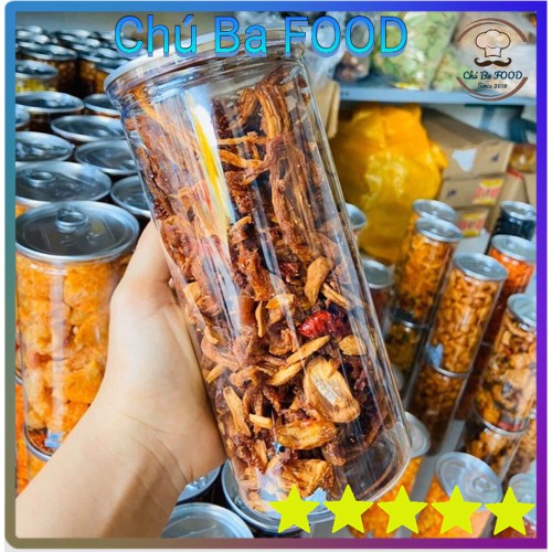 Khô Heo Cháy Tỏi 🐖Chú Ba FOOD🐖 | Thịt heo thật - Dai, Ngon, Chất lượng 300G(Cả Hộp)