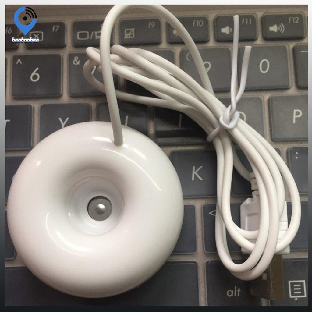 Máy phun sương lọc không khí mini kết nối cáp usb thiết kế hình bánh donut dễ mang theo cho văn phòng