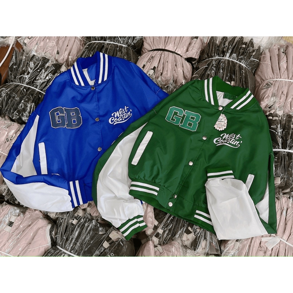 Áo Khoác Bomber Nữ Form Lửng Phối Màu In Chữ GB Cực Xinh Mẫu Mới Cực HOT  - ĐĂNG QUANG CLOTHER