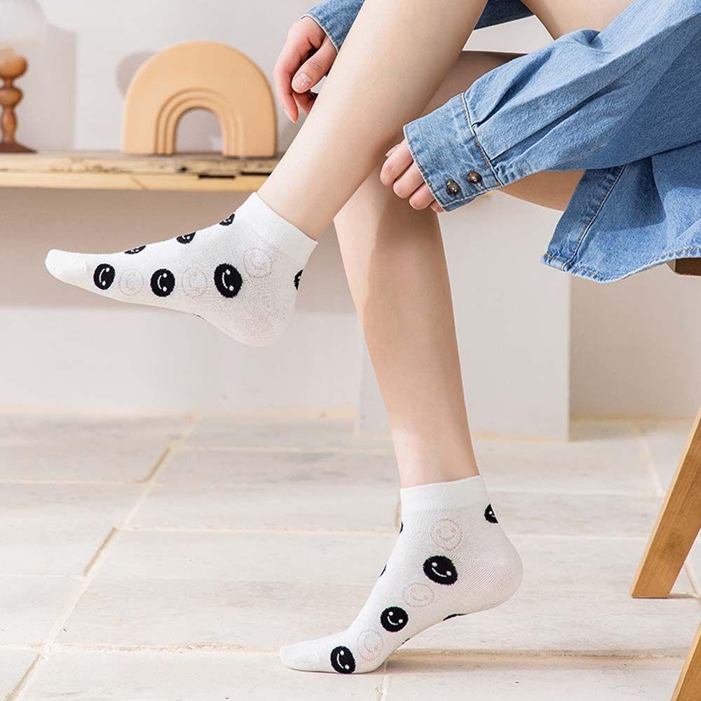 Aaron1 Vớ Cotton Cổ Thấp Thoải Mái Họa Tiết Hoạt Hình Dễ Phối Đồ