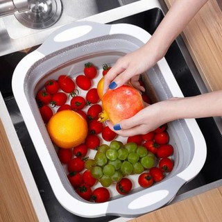 Thớt Nhựa Đa Năng Gấp Gọn Kiêm Chậu rửa thực phẩm 3 trong 1 Siêu Tiện Dụng - Thớt nhựa, tiết kiệm không gian!