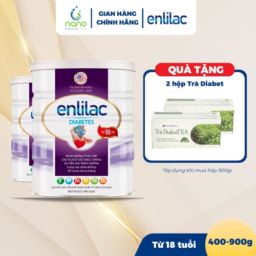 Sữa Cho Người Tiểu Đường, Giúp Ổn Định Đường Huyết ENLILAC Diabetes 400g-900g/Hộp