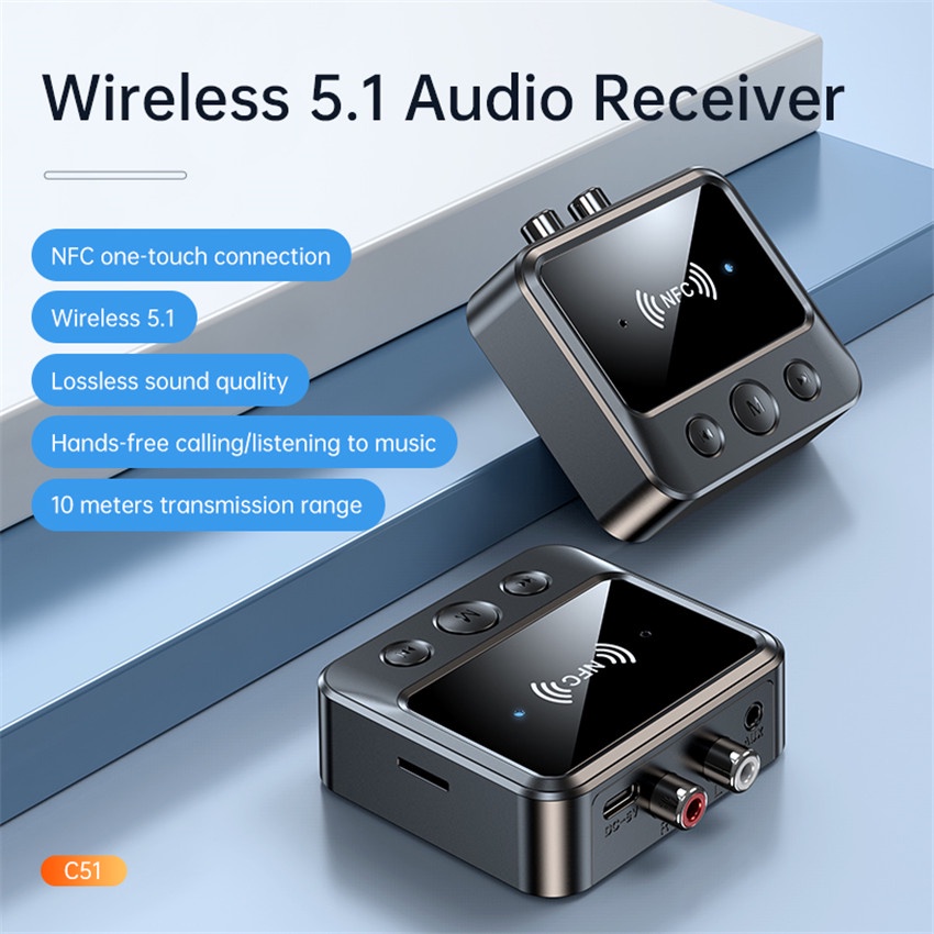 Bộ Chuyển Đổi Âm Thanh Bluetooth 5.1 3.5mm RCA NFC Không Dây Chuyên Dụng Cho Bộ Khuếch Đại Âm Thanh / Xe Hơi / Xe Hơi