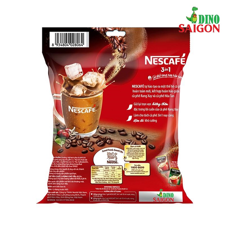 Combo 4 Bịch Cà Phê Hòa Tan Nescafé 3in1 Đậm Đà Hài Hòa (Bịch 46 Gói x 17g)