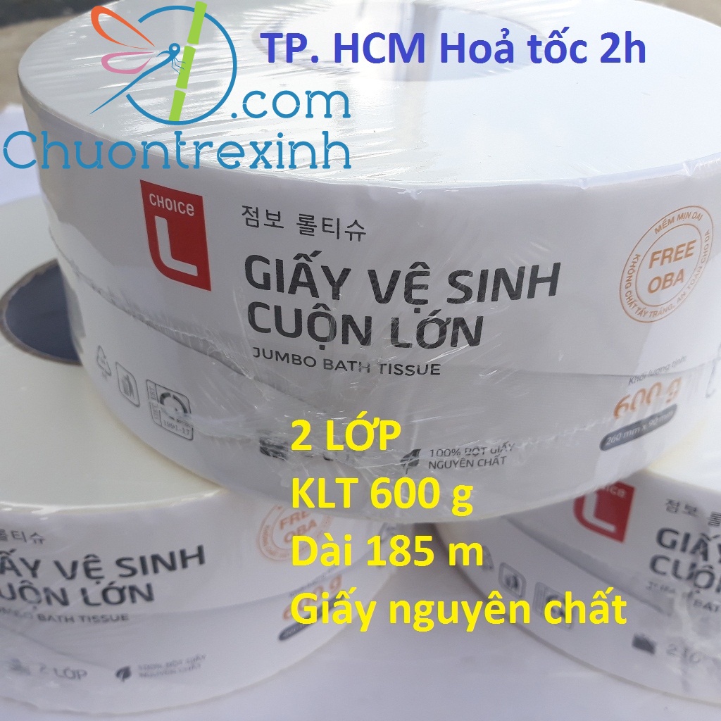 Combo 2 cuộn giấy vệ sinh cuộn lớn (2 lớp) Choice L Hàn Quốc giá sỉ Chuồn tre xinh shop