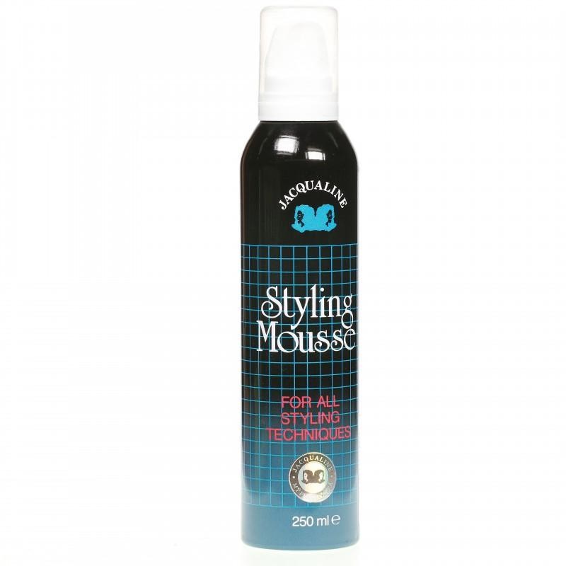 Jacqualine Styling Mousse dạng bọt, chai màu đen, tạo kiểu tóc cứng dành cho nam, nữ 250ml