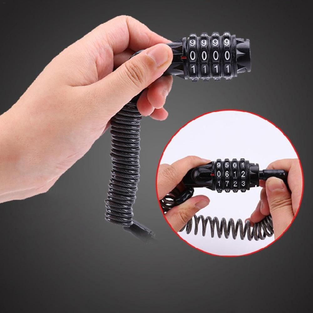 Khóa xe đạp GOFIDIN cáp thép đặt mật khẩu 4 số chống trộm có túi đựng đa năng