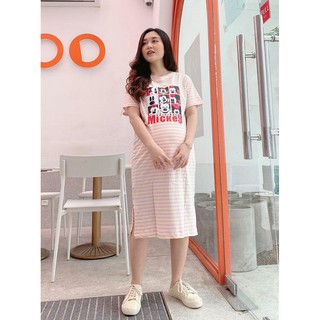Đầm thun sọc xẻ tà