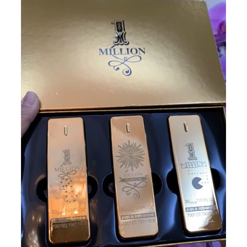 Set Bộ Nước Hoa Paco Rabanne One Million mini 3 chai - 30ml chai