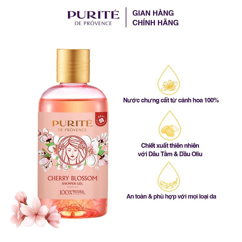 Sữa Tắm Purité Sáng Mịn Da Hương Hoa Anh Đào Cherry Blossom Shower Gel