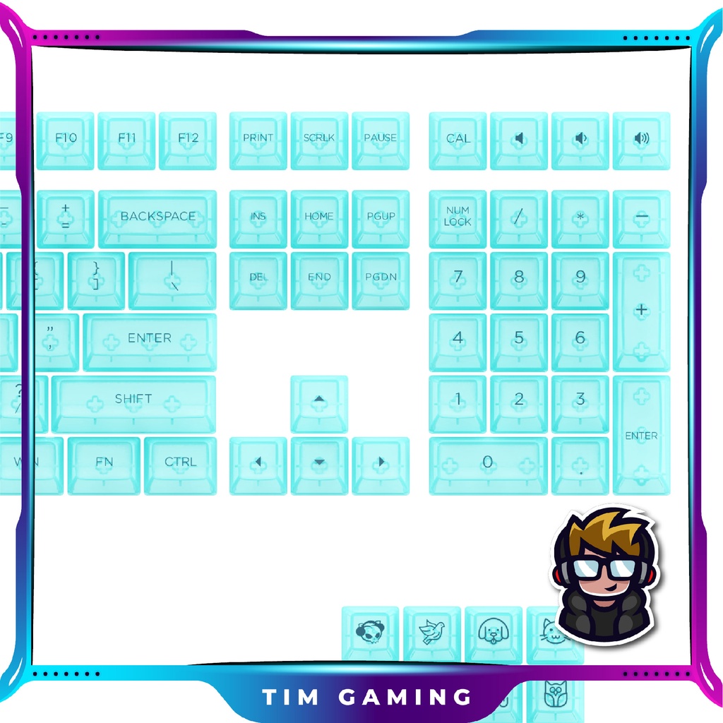 Bộ keycap bàn phím cơ AKKO – Tiffany Blue