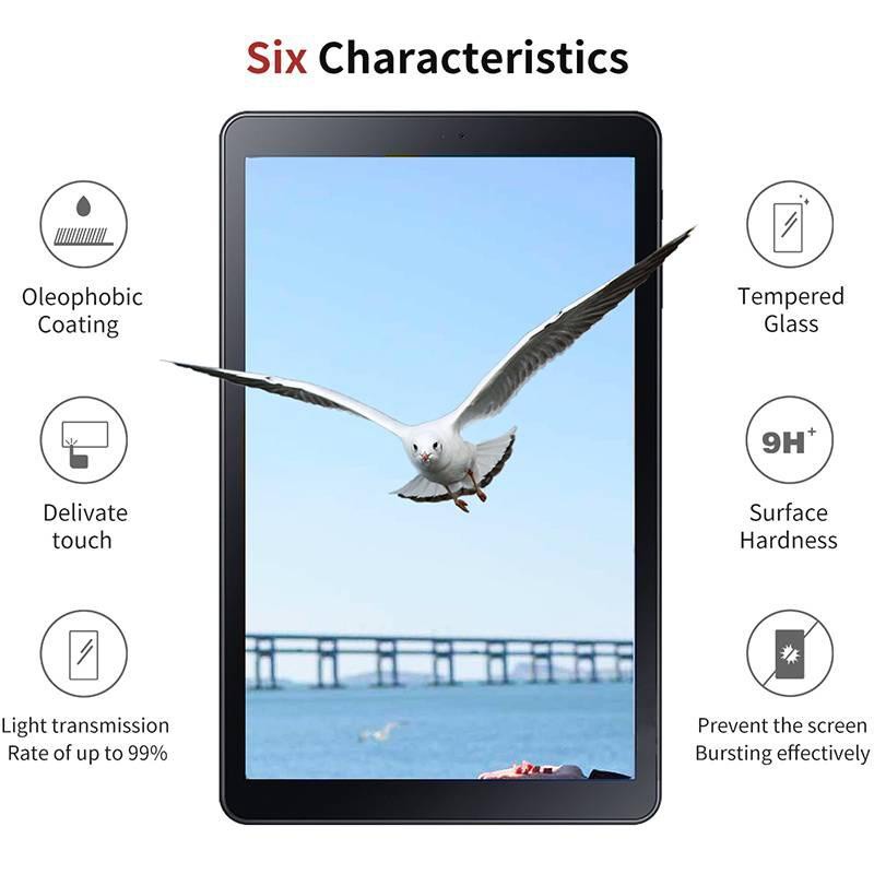 Dllencase Bộ 2 kính cường lực bảo vệ màn hình cho 2018 Samsung Galaxy Tab A 10.5 SM-T590 T595 T597 A074