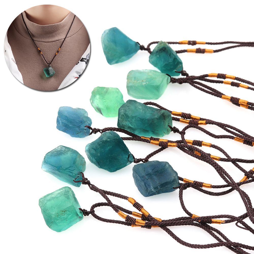 Mặt vòng cổ Đá Thạch Anh Fluorite Tự Nhiên Thời Trang Cho Nữ