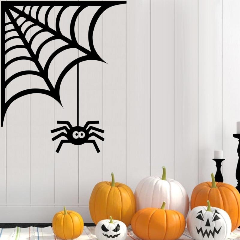 (Meteorite) Đề Can Dán Tường / Cửa Sổ Tự Dính Hình Đầu Bí Ngô / Đầu Ma Quỷ Kinh Dị Trang Trí Halloween