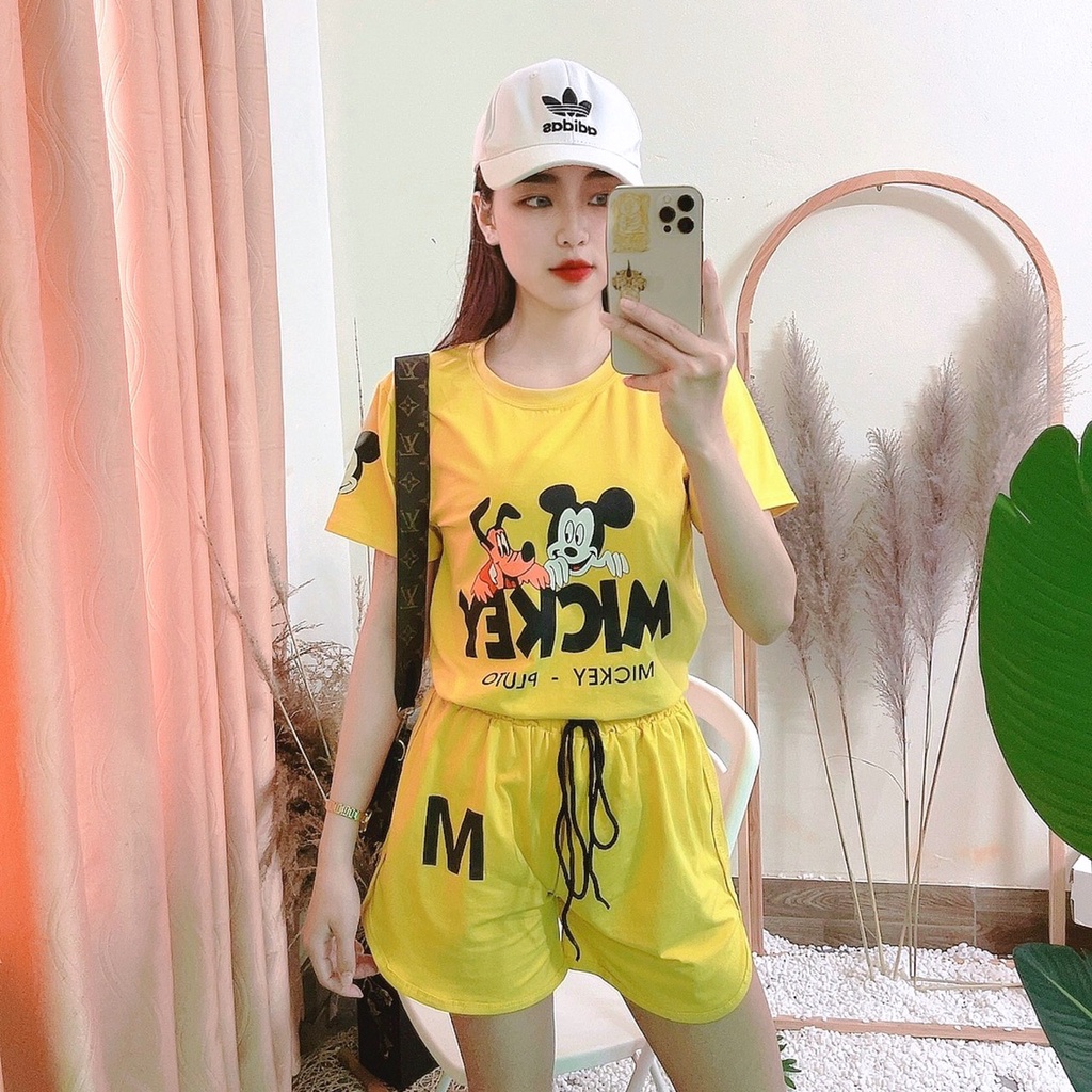 Bộ cotton cho bé gái lớn Mickey M có 5 mầu size Đại cồ 20-45kg XHN912