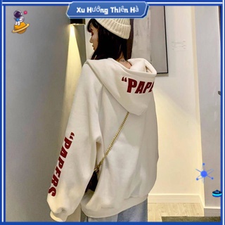 áo hoodie không mũ hoodie zip bigsize unisex Áo Nỉ Nữ Dài Tay Có Mũ Form Rộng Thời Trang Hàn Mới