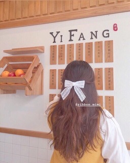 Kẹp tóc nơ ren bản to tiểu thư