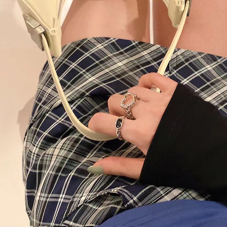 iF YOU Set 2 Nhẫn Bạc Phong Cách Hàn Quốc Cổ Điển Dành Cho Nữ