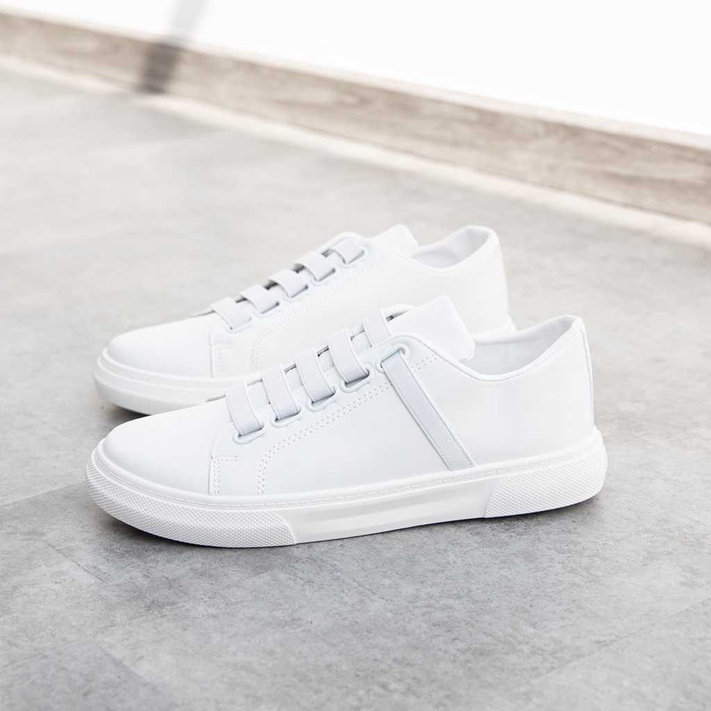 [Mã SKAMFS114M giảm 10% đơn 100K] Giày Thể Thao Nam MWC giày sneaker da trơn dây thun basic nam tính NATT - 5334