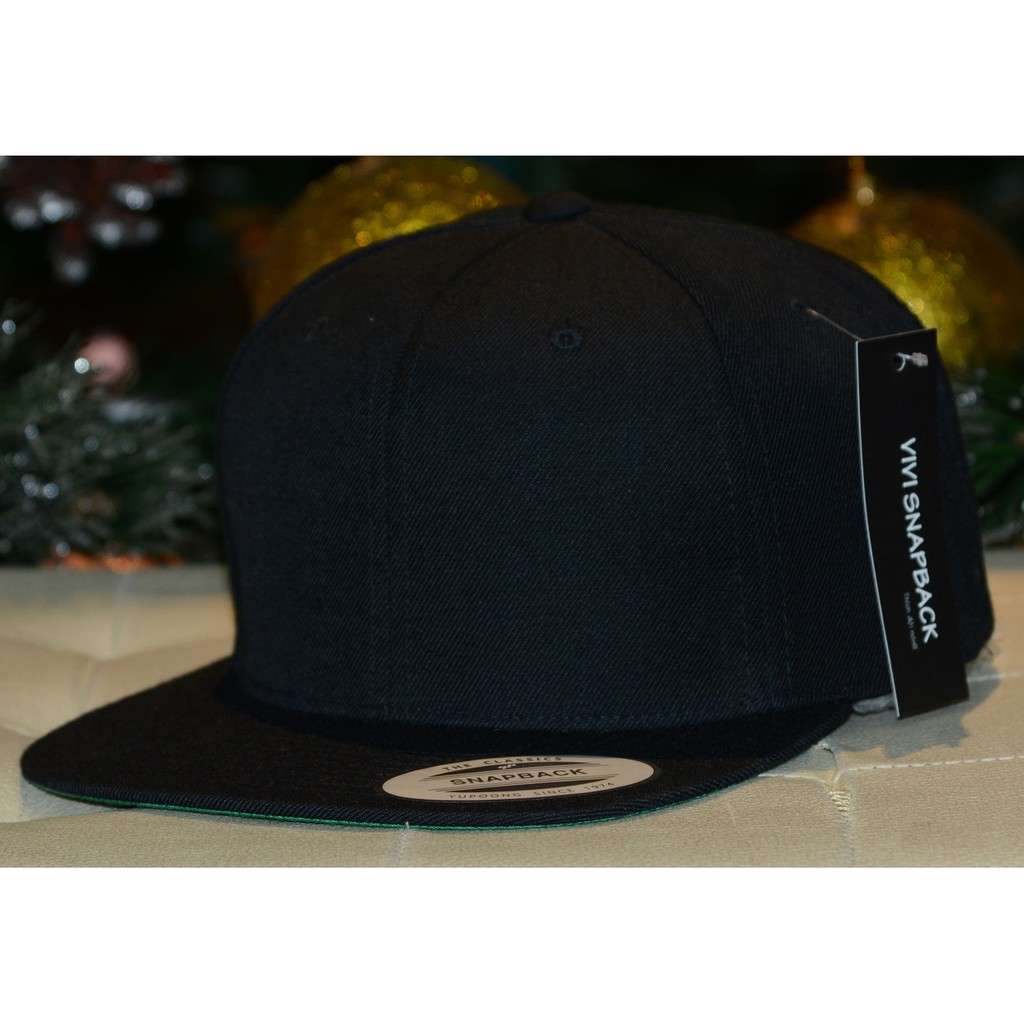 Nón snapback đen chính hãng,mũ snapback trơn The Classic Yupoong Premium Snapback Black (Hình thật)