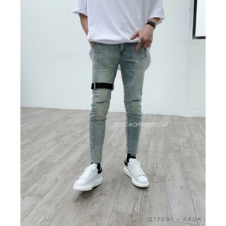 [ BÁN CHẠY NHẤT ] Quần jean tag đen gấu q17091