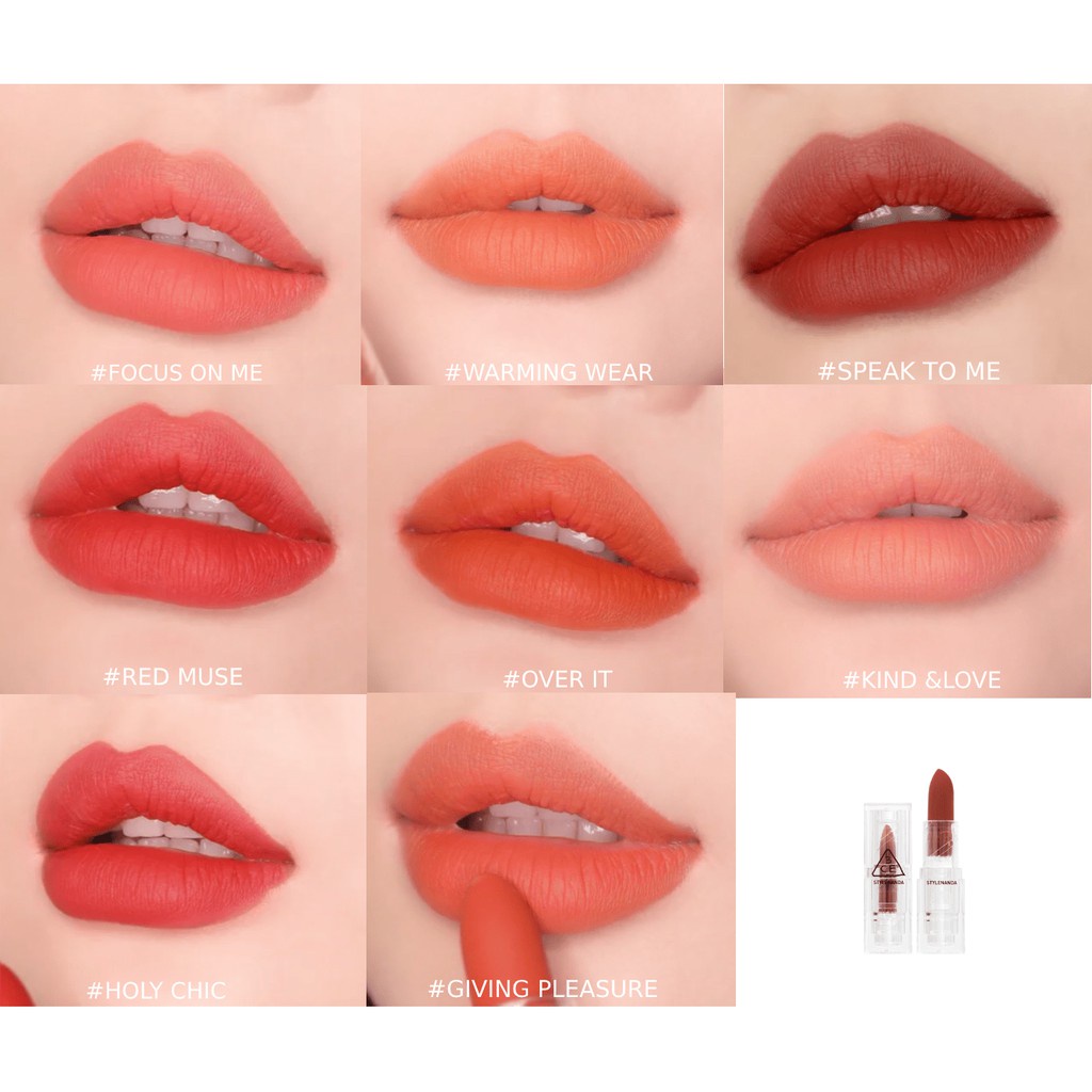 [PHIÊN BẢN GIỚI HẠN] Son Thỏi Lì, Lên Màu Siêu Chuẩn Hàn Quốc 3CE Soft Matte Lipstick 3.5g