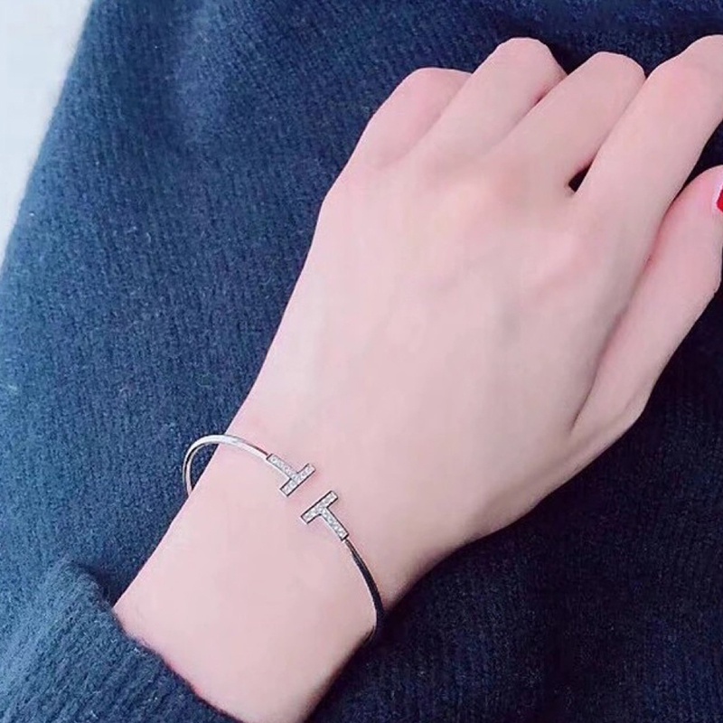 Vòng Tay Hai Lớp Đính Đá Kim Cương Đơn Giản Thời Trang Hàn Quốc