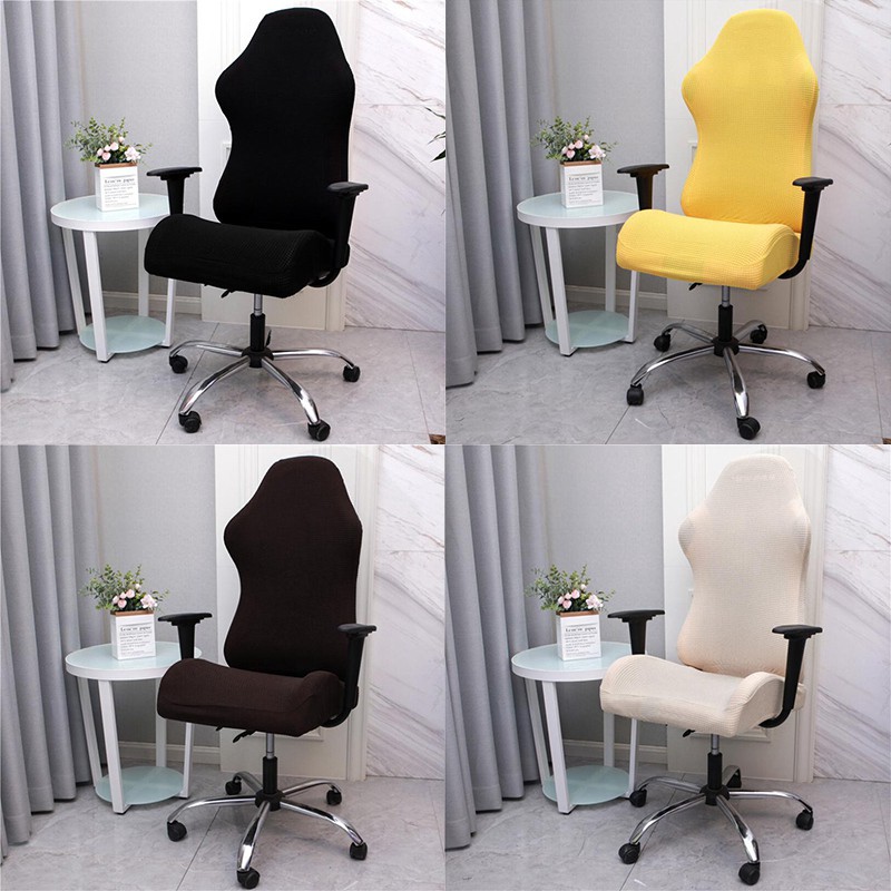 Elastic Gaming Competition Chair Covers Household Office Internet Cafe Rotating Armrest Stretch Chair Cases,Black