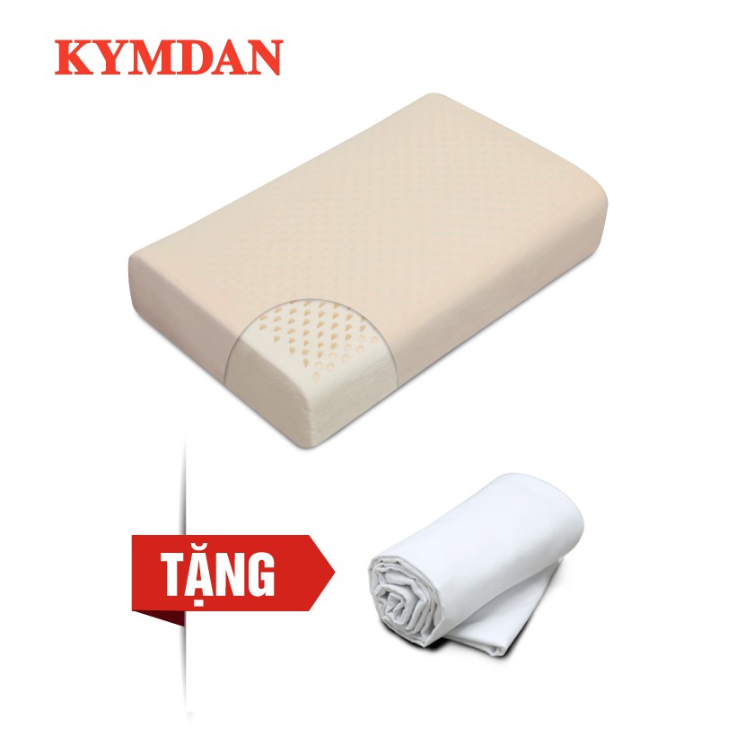 [Mã LIFEBK1T giảm 8% tối đa 1 Triệu đơn 500k] Gối cao su thiên nhiên KYMDAN Pillow PressureFree Plus - Tặng 1 áo gối