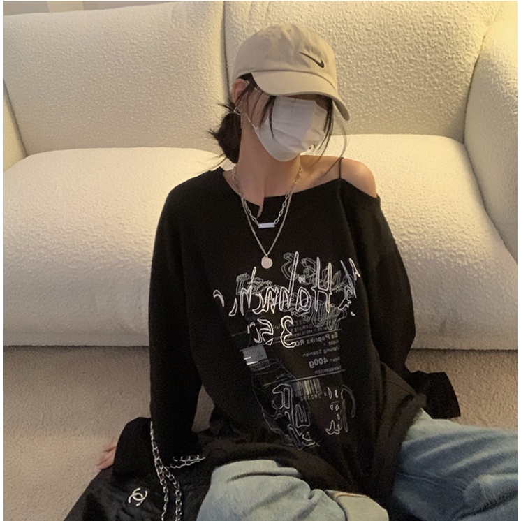 Áo thun nữ tay dài in hình thời trang trẻ trung