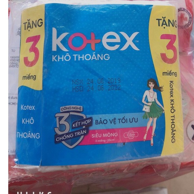 Băng vệ sinh Kotex Style Khô Thoáng-- khử mùi    (3 miếng túi -  23cm)