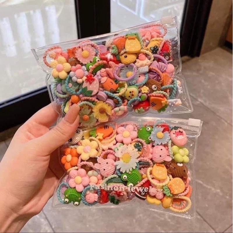 Sét 50 dây buộc tóc hàn quốc dễ thương cho bé gái