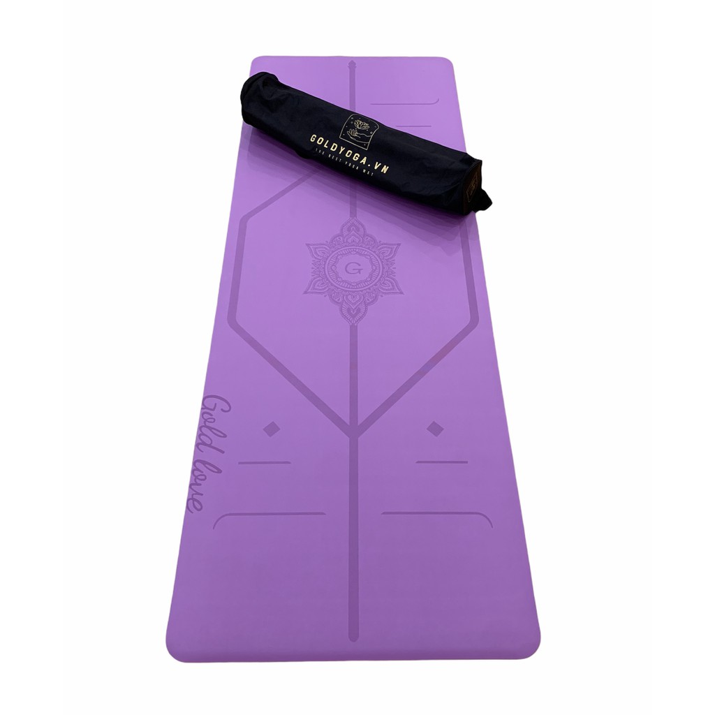 Thảm tập Yoga - Gym  PU định tuyến Goldlove 5mm siêu bám , chống trơn, bền đẹp
