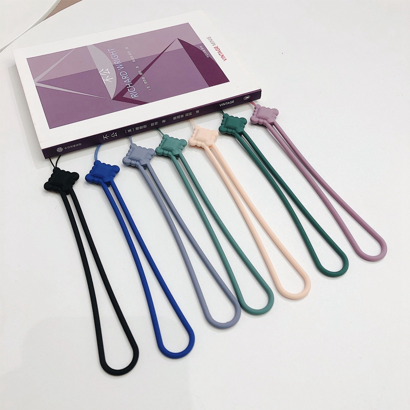 Dây buộc Suntaiho bằng silicone màu kẹo thắt nút kiểu Trung Hoa ngắn cho điện thoại