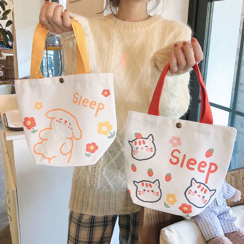 Túi tote YADOU siêu nhẹ in họa tiết hoạt hình dễ thương thời trang cho nữ