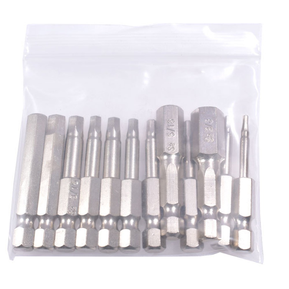 12 cái lục giác tuốc nơ vít từ tính Bộ bit lục giác 50mm đầu vít lục giác Bits cho dụng cụ điện