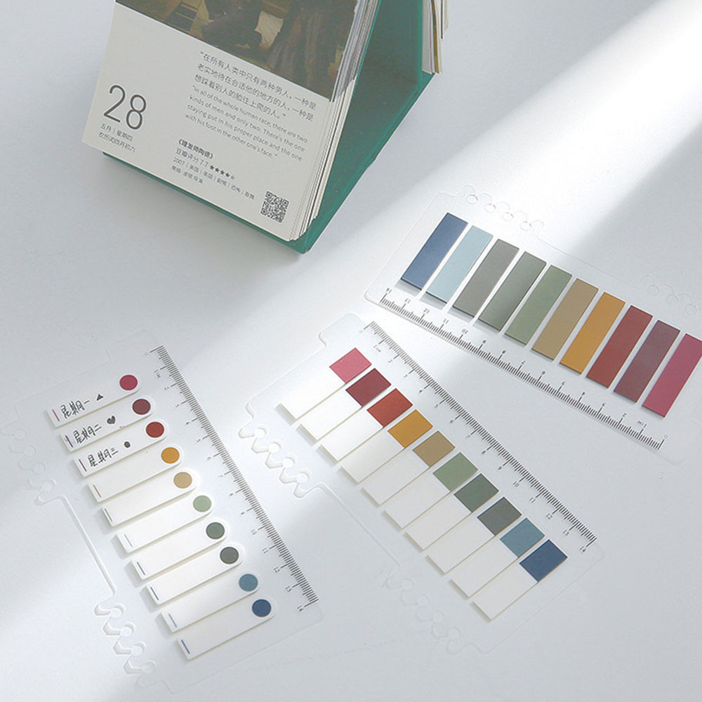 Bộ giấy dán ghi chú 10 màu dạ quang sáng tạo