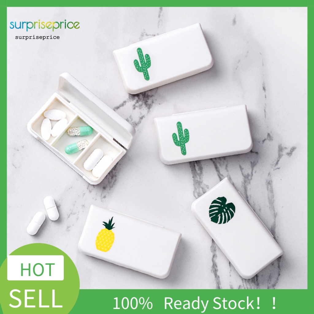 Set 2 Hộp Đựng Thuốc 3 Ngăn Hình Quả Dứa