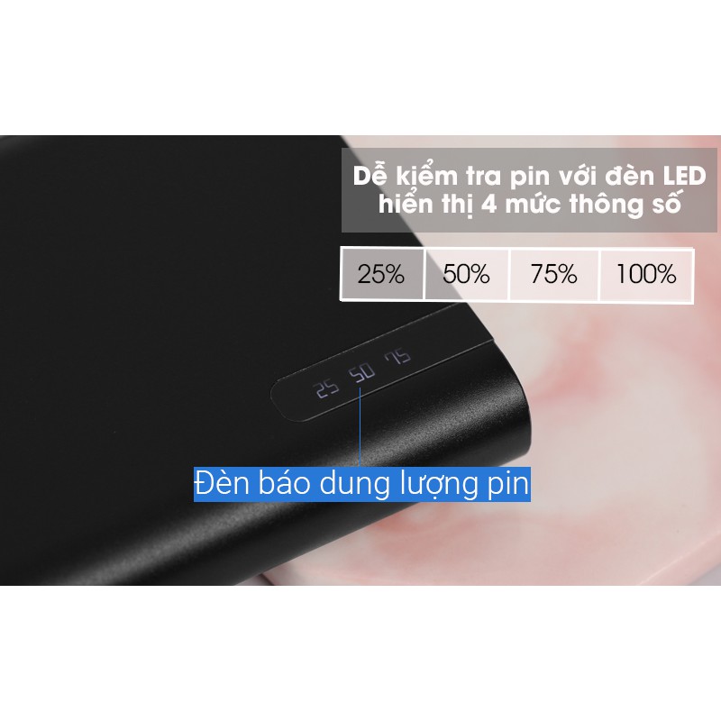 Pin sạc dự phòng Polymer 10000mAh Type C PD QC3.0 Energizer UE10047PQ Đen