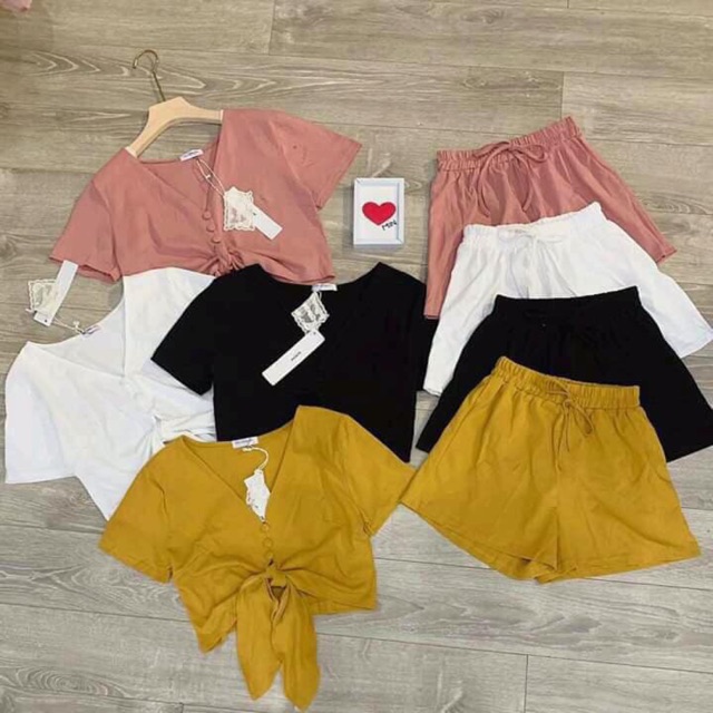 Bộ croptop buộc dây
