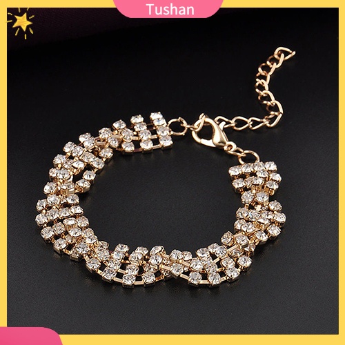 Vòng đeo tay mạ bạc đính đá sang trọng hợp thời trang