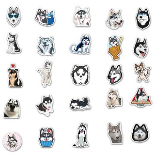 Set sticker/hình dán/decal chó Husky 048.