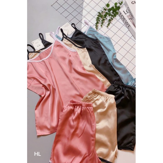 Bộ Lụa 2 dây siêu mát chất lụa satin mềm mướt