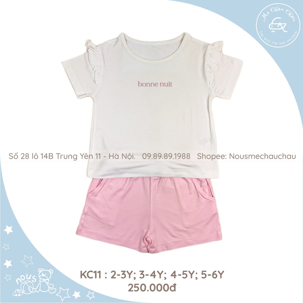 Bộ Quần Áo Cộc Girls- Áo Trắng, Quần Hồng NOUS (Size 2-3 Tuổi Đến 5-6 Tuổi)