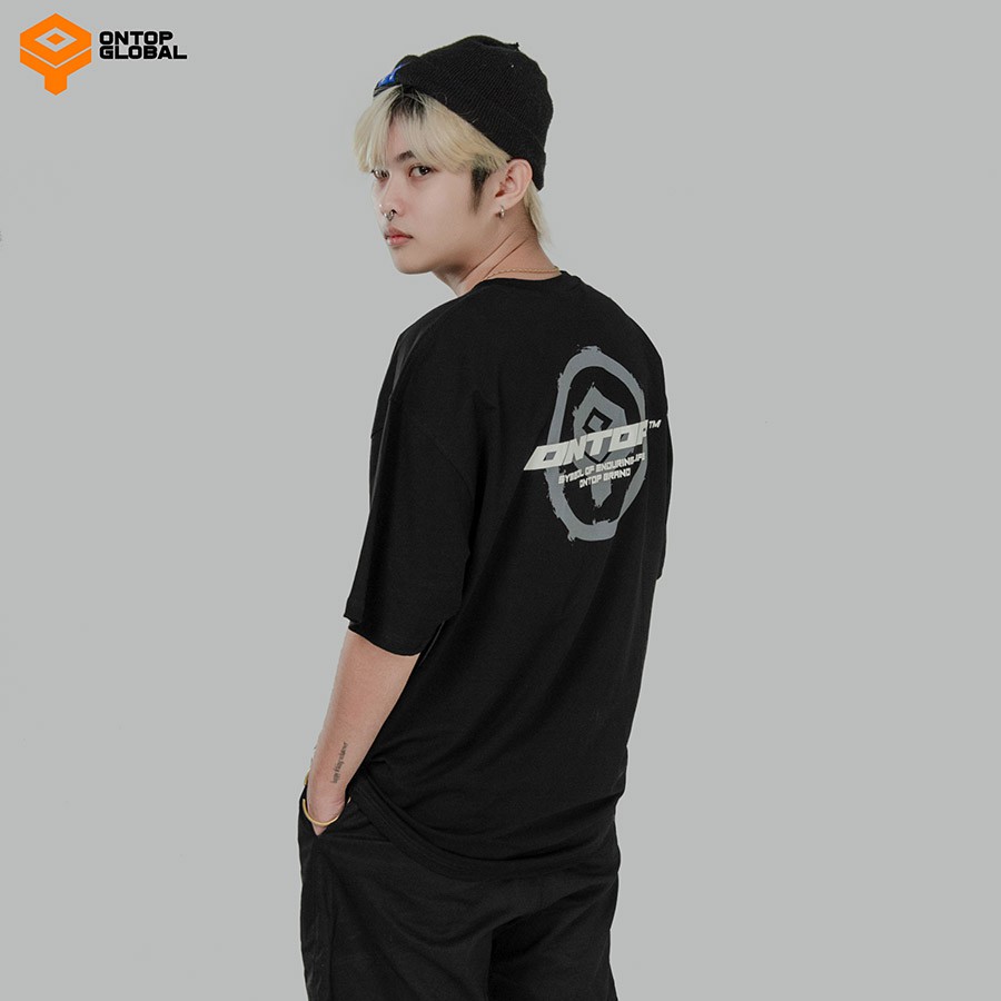 Áo thun local brand nam form rộng tay lỡ màu đen ONTOP - Sign | BigBuy360 - bigbuy360.vn