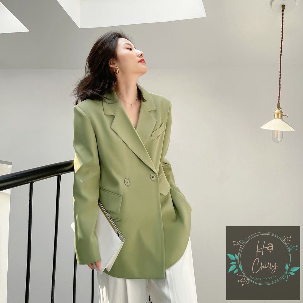 Sẵn Đen-SẢnh thật 4 hình cuối-HC623.Áo blazer thời trang Hàn Quốc sang chảnh